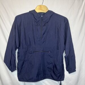 Port Authority Size XL Navy Blue Pullover Hoodie Lg Sleeve  1/4 Zip Pouch Pocket